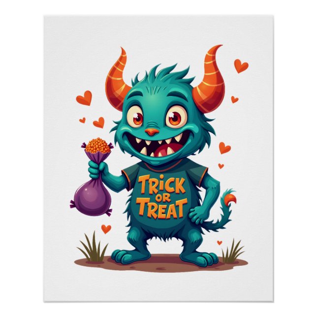 Póster Monstro de Doces de Doce ou Travessura � Camiseta  (Frente)