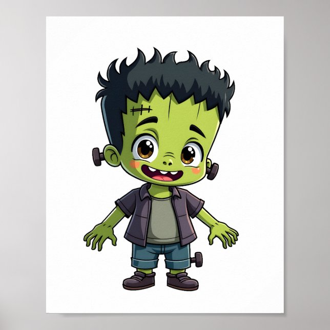 Poster Monstro de Frankenstein � Camiseta de desenho anim (Frente)