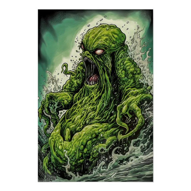 Póster Monstro de Gosma Verde (Frente)