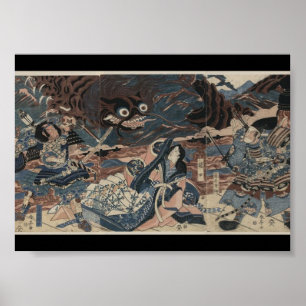 Poster Monstro de mar japonês cerca de 1815