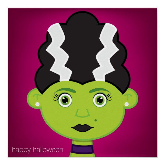Póster Monstro de menina verde (Frente)