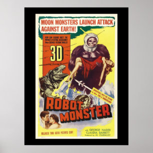 Poster Monstro de robôs 3d da SciFi