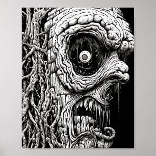 Poster Monstro do Pesadelo Surreal Esmagado entre o Vice