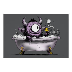 Póster Monstro em Bubble Bath