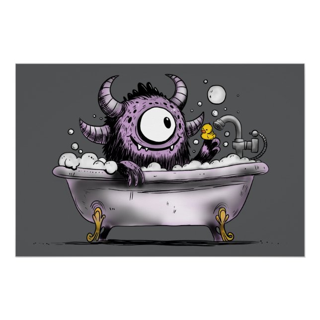 Póster Monstro em Bubble Bath (Frente)