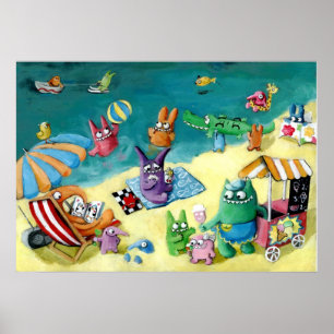Póster Monstro na praia