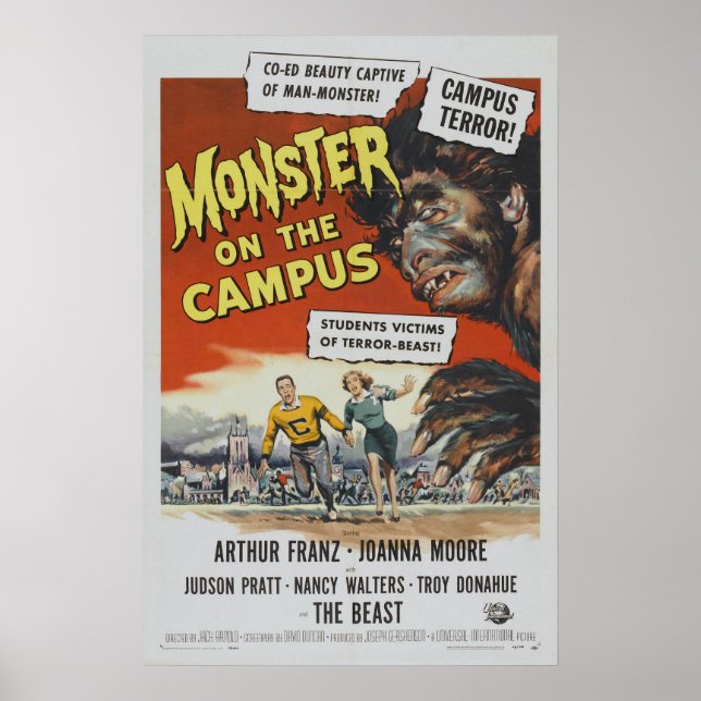 Poster Monstro no filme de terror Clássico do Campus (Frente)