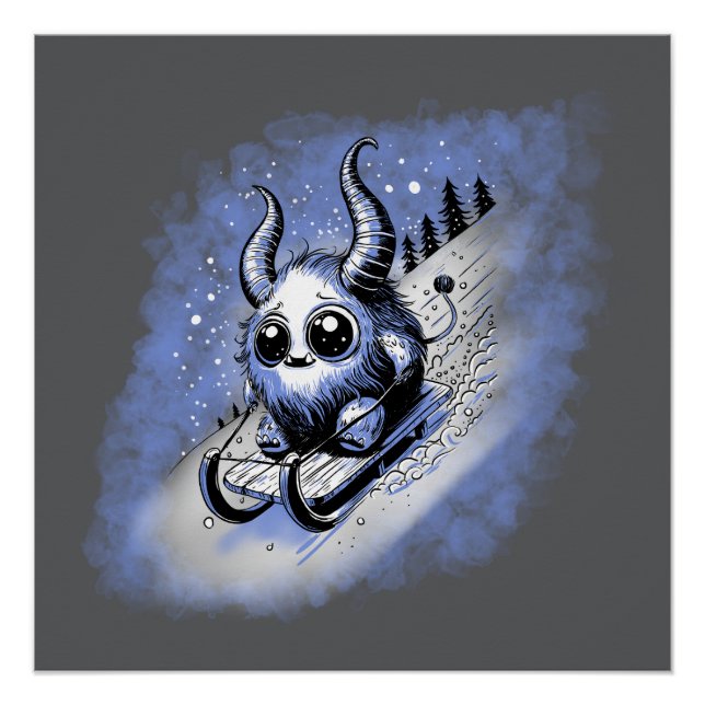 Póster Monstro Tobogganing (Frente)