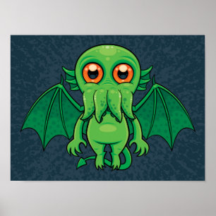 Poster Monstro Verde Cthulhu