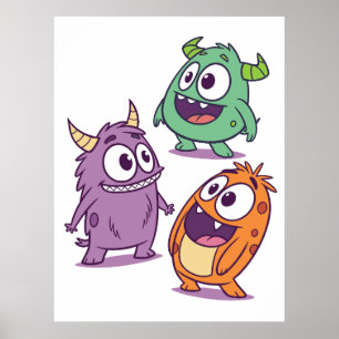 Poster Monstros de Desenho Animado Divertidos – Personage
