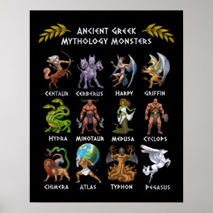 Poster Monstros de mitologia grega antiga