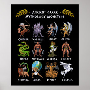 Poster Monstros de mitologia grega antiga
