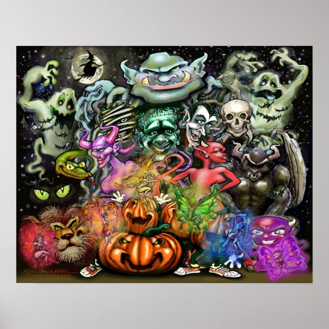 Poster Monstros do Halloween (Frente)