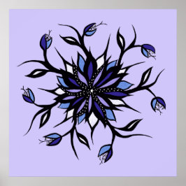 Poster Monstros E Dentes De Mandala Floral Gótica