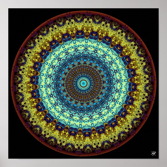 Poster Monstros Mandala (corujas, gorilas e homunculi) (Frente)