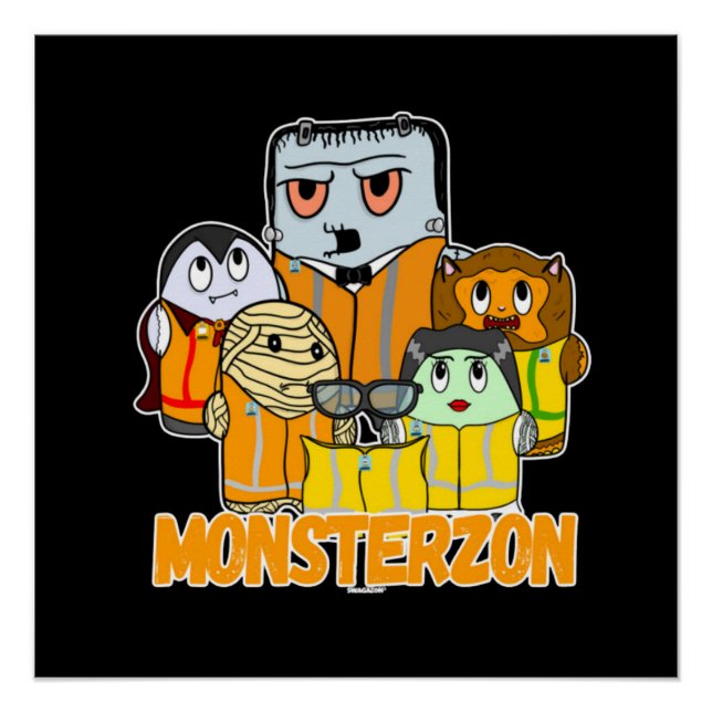 Póster Monstros Swagazon Mummy Frankenstein Dracula Monst (Frente)