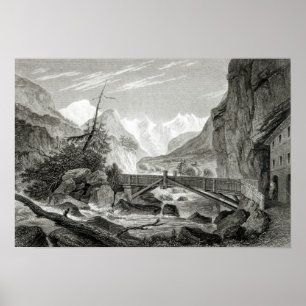 Póster Mont Blanc dos banhos de St. Didier