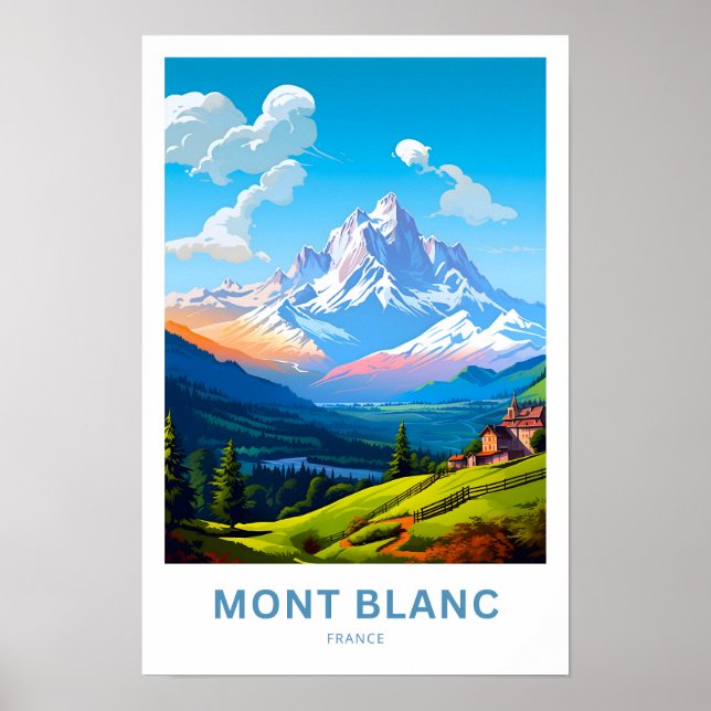 Poster Mont Blanc França Travel Print (Frente)