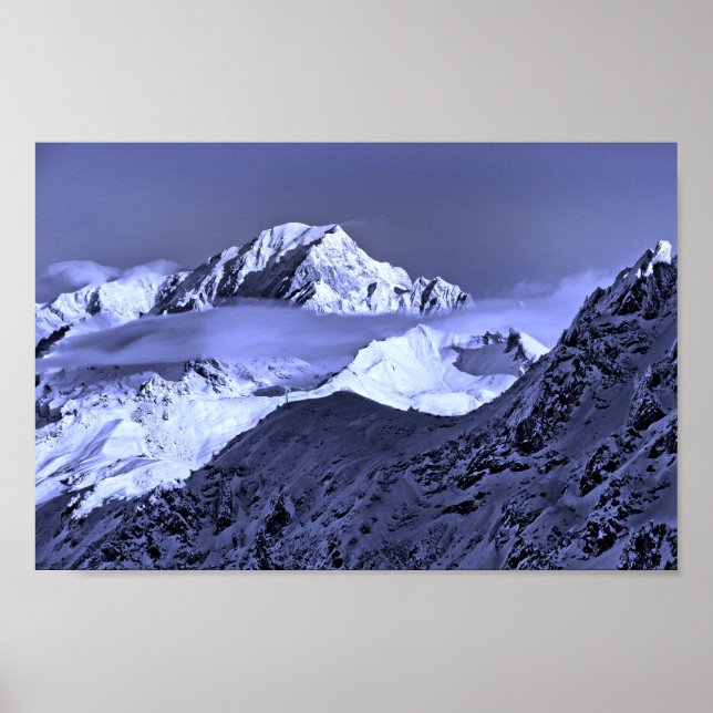Poster Mont Blanc Les Arcs French Alps França (Frente)