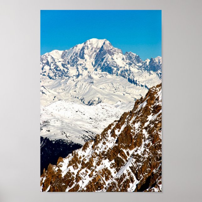 Poster Mont Blanc Meribel franceses Alpes França (Frente)