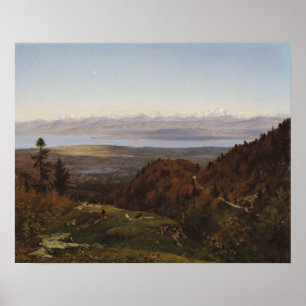 Póster Mont Blanc visto do Santo-Cergues, 1869