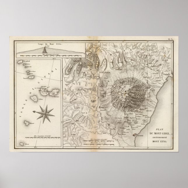 Póster Mont Gibel, Etna (Frente)