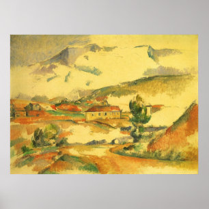 Póster Mont Sainte Victoire por Paul Cezanne, Arte Vintag