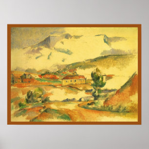 Póster Mont Sainte Victoire por Paul Cezanne, Arte Vintag