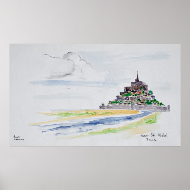 Poster Mont Santo-Michel, Normandia, França (Frente)