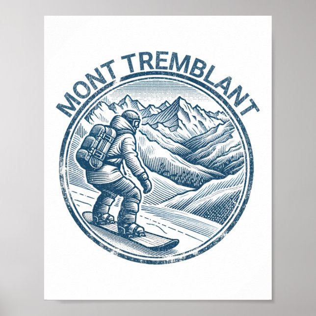 Poster Mont Tremblant Canadá Snowboard Snowboard (Frente)