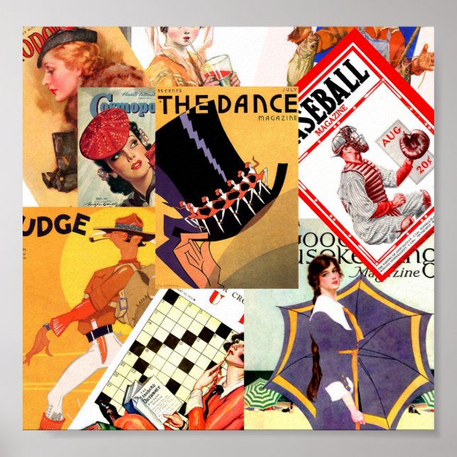 Poster Montagem da Vintage Magazine (Frente)