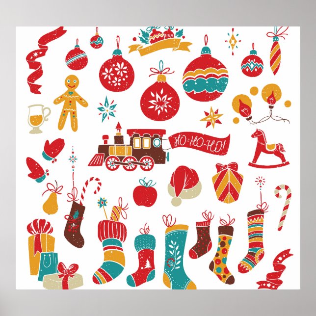 Poster Montagem de Vintagem de Neve. (Frente)