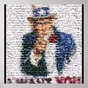 Póster Montagem do tio Sam WWII