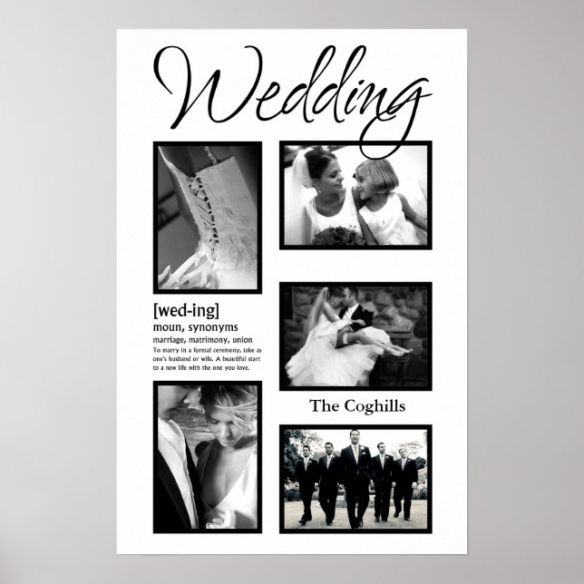 Poster Montagem Personalizada de Colagem de Casamento Per (Frente)