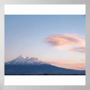 Póster Montagem Shasta, CA no por do sol