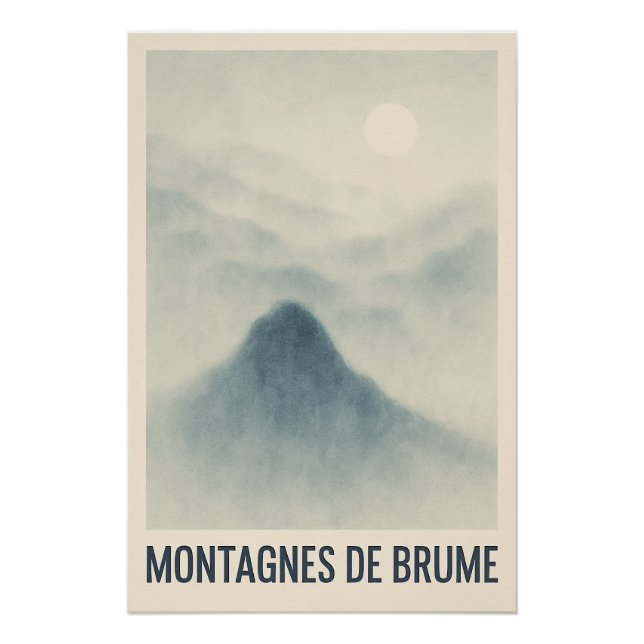 Póster Montagnes de Brume – Affiche Paysage Onirique (Frente)