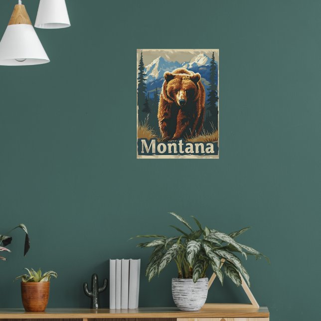Poster Montana Brown Bear Grizzly (Sala de Estar 1)