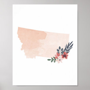 Poster Montana Floral Watercolor State