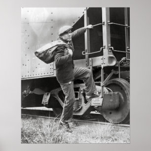 Poster Montando os trilhos, 1935. Foto do vintage