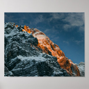 Poster Montanha brilhante no pôr do sol
