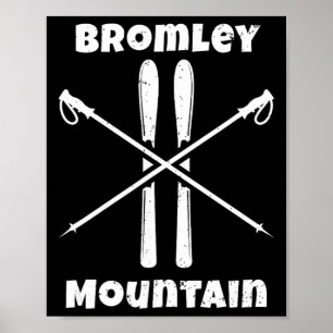 Poster Montanha Bromley Vermont Esquiador Esquiando Esqui