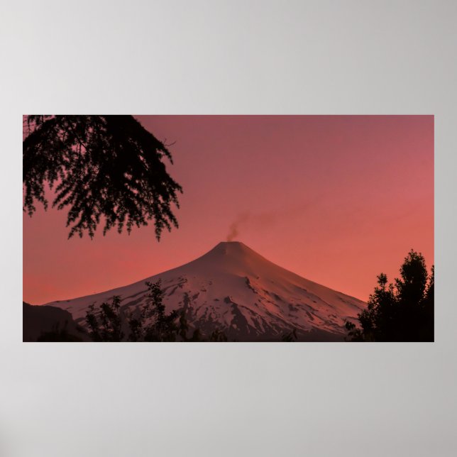 POSTER MONTANHA COBERTA COM NEVE DURANTE A HORA DO OURO (Frente)