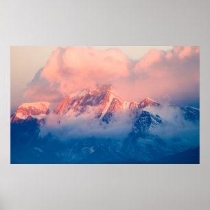 POSTER MONTANHA COBERTA COM NEVE NO DIA