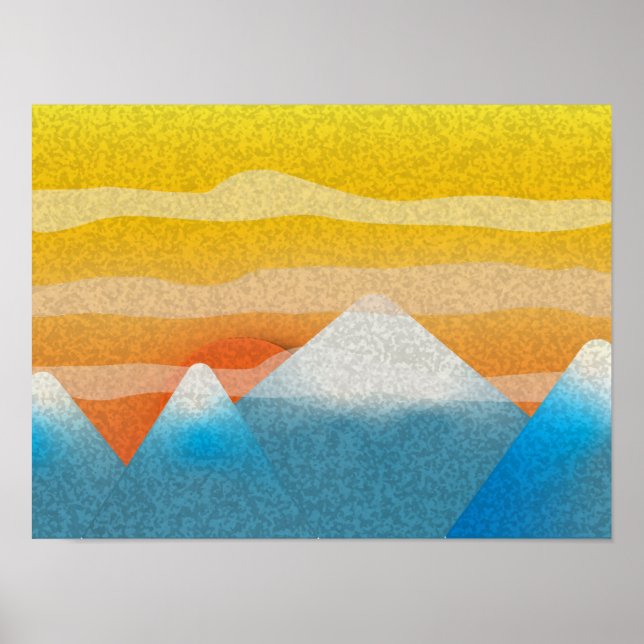 Poster Montanha Colorida Sunset (Frente)