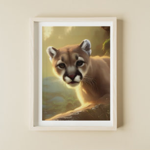 Poster Montanha Cougar Wildlife Retrato