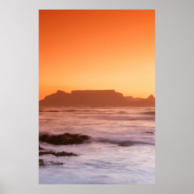 Póster Montanha da Mesa ao Pôr do Sol, Bloubergstrand (Frente)