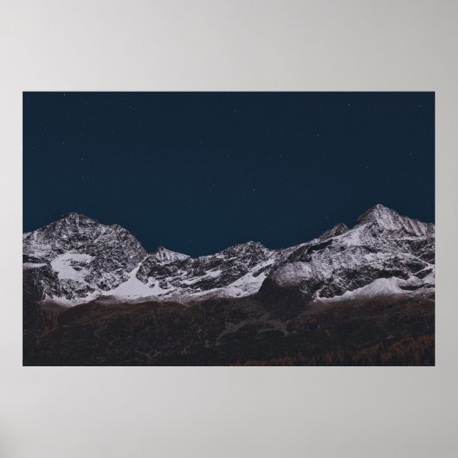 POSTER MONTANHA DE CABO DE GELO À NOITE (Frente)