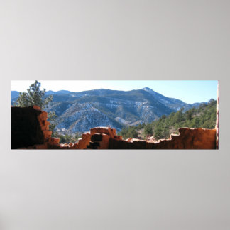 Poster Montanha de Cliff Dwellings - Culturas Longas