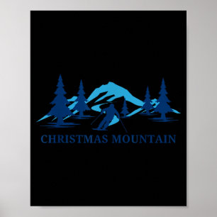 Poster montanha de natal wisconsin resort de esqui esquia