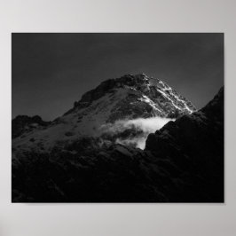 Poster Montanha de neve branca e preta